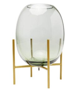 Kare Design Vase Stilt grün mit Gestell in gold
